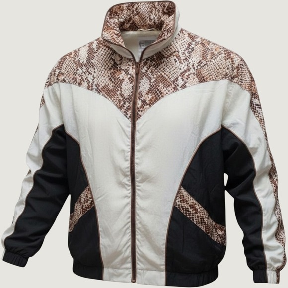 Active Frontier Jackets & Blazers - Active Frontier Vintage Snakeskin Colorblock Windbreaker XL 80s-90s Track Jacket